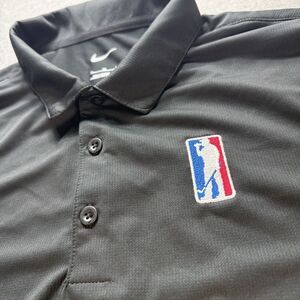 Nike Polo Shirt Mens XL Black Short Sleeve Dri Fit Drinking‎ Golfer Embroidered